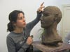Bydgoszcz ferie 2012 - analizą konstrukcji głowy na potrzeby rysunku i rzeźby, rzeźba głowy w glinie w Rysowni Bydgoszcz
