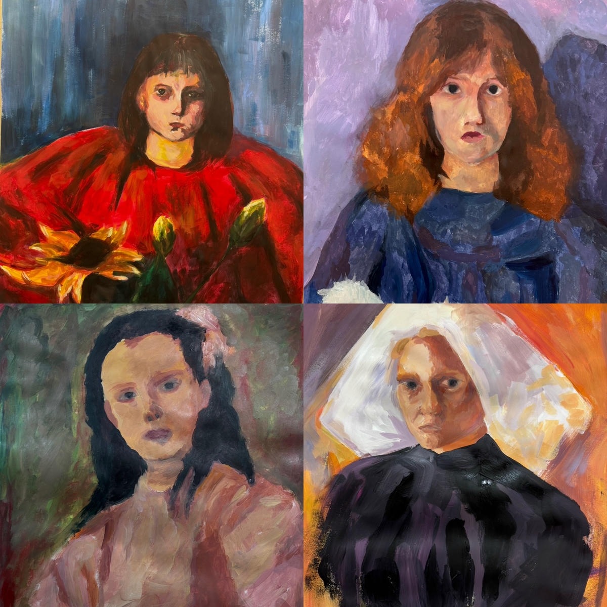 Rysownia - Bydgoszcz - nauka malarstwa dla dzieci, portret - prace uczestników.