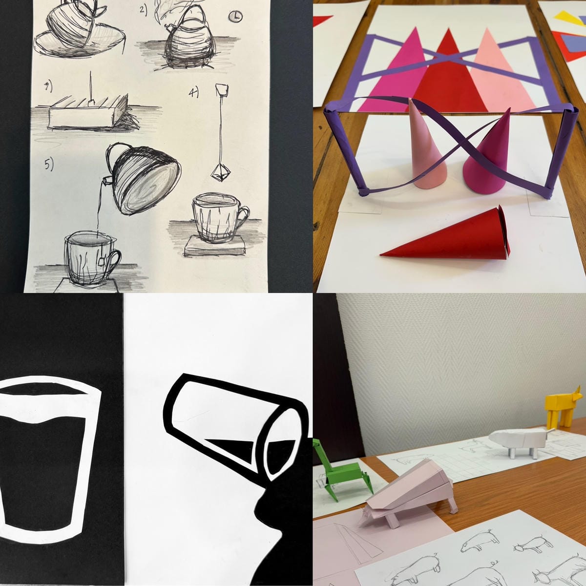 Rysownia - kurs podstawy projektowania przed egzaminem na ASP i Architekturę - zadania projektowe bryłu 3D