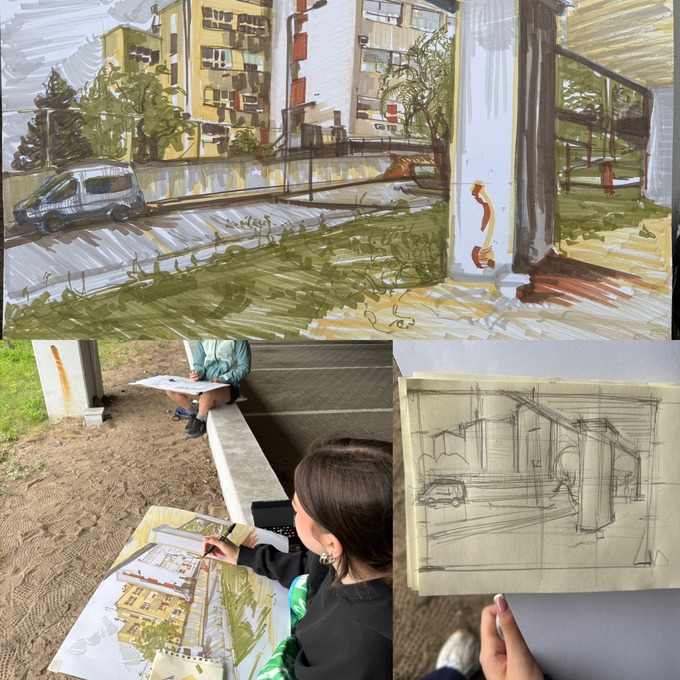 Rysownia - Szkoła rysunku - Bydgoszcz - plener rysunkowo malarski - praca kandydatów na architekturę i asp